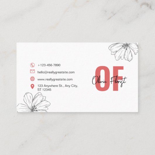 Elegant Florist Visitekaartje (Achterkant)