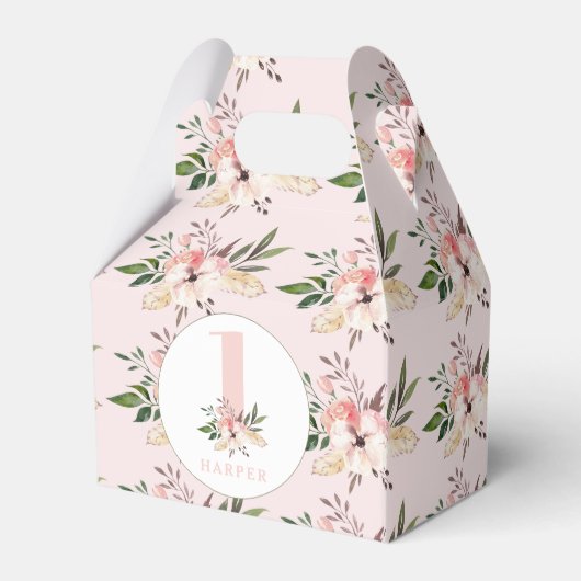 Elegant florroze verjaardag bedankdoosjes (Achterkant)