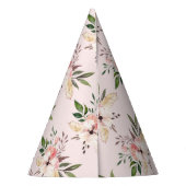 Elegant florroze verjaardagsfeest  feesthoedjes (Achterkant)