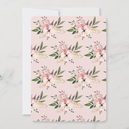 Elegant florroze verjaardagsfeest kaart (Achterkant)