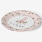 Elegant florroze verjaardagsfeestartikel borden. papieren bordje (Gekanteld)