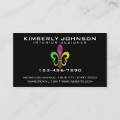 Elegant Flour De Lis ontwerp visitekaartje (Achterkant)