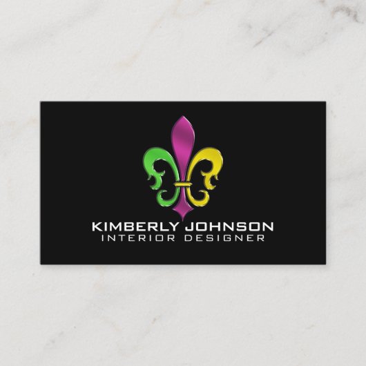 Elegant Flour De Lis ontwerp visitekaartje (Voorkant)