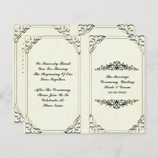 elegant floure - trouwprogramma (Voorkant / Achterkant)