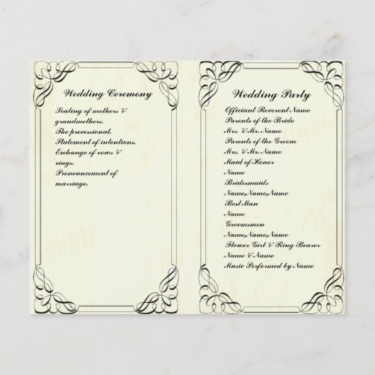 elegant floure - trouwprogramma (Achterkant)