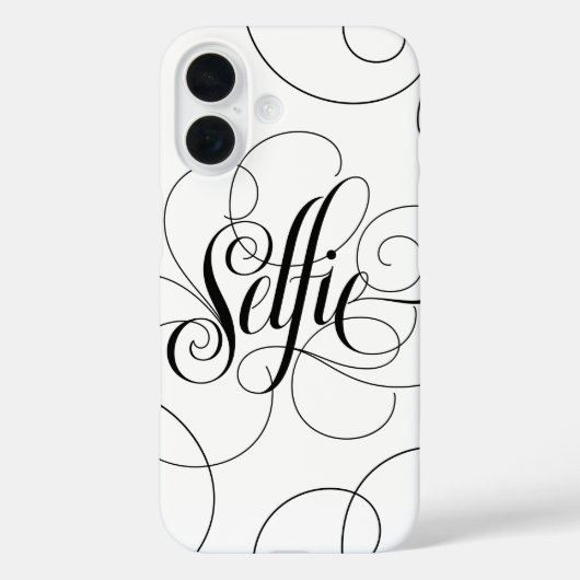 Elegant Flourged Lettering Selfie Calligrafie Case-Mate iPhone Case (Achterkant)
