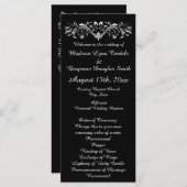 Elegant Flourish Black and White Wedding Programs Programmakaart (Voorkant / Achterkant)