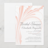 Elegant Flourish Bridal Shower Invitations Kaart (Voorkant / Achterkant)