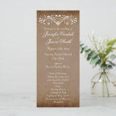 Elegant Flourish Brown Fall Wedding Programs Programmakaart (Staand voorkant)