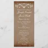 Elegant Flourish Brown Fall Wedding Programs Programmakaart (Voorkant)