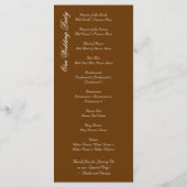Elegant Flourish Brown Fall Wedding Programs Programmakaart (Achterkant)