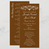 Elegant Flourish Brown Fall Wedding Programs Programmakaart (Voorkant / Achterkant)