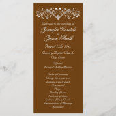 Elegant Flourish Brown Fall Wedding Programs Programmakaart (Voorkant)