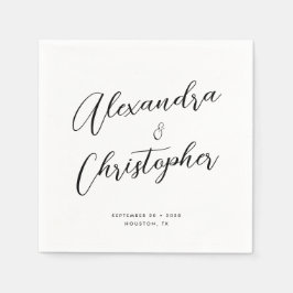 Elegant Flourish Calligraphy Names Wedding Servet
