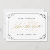 Elegant flourish calligraphy  save the date (Voorkant)