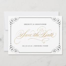 Elegant flourish calligraphy save the date