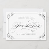 Elegant flourish calligraphy save the date (Voorkant)