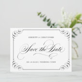 Elegant flourish calligraphy  save the date (Staand voorkant)