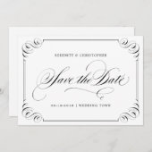 Elegant flourish calligraphy  save the date (Voorkant / Achterkant)