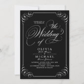 Elegant flourish calligraphy vintage bruiloft kaart (Voorkant)
