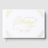 Elegant flourish calligraphy wedding guest book gastenboek (Voorkant)