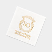 Elegant Flourish Crest Lijst #2 Jubileum Party Folie Servetten (Links)