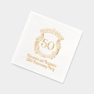 Elegant Flourish Crest Lijst #2 Jubileum Party Folie Servetten