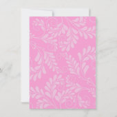 Elegant Flourish Curly Pink Wedding Uitnodiging (Achterkant)