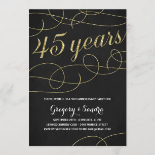 Elegant Flourish Faux Gold Foil 45e Jubileum Kaart