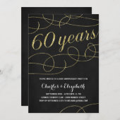 Elegant Flourish | Faux Gold Foil 60e Jubileum Kaart (Voorkant / Achterkant)