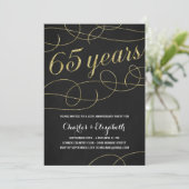Elegant Flourish | Faux Gold Foil 65e Jubileum Kaart (Staand voorkant)