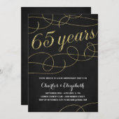 Elegant Flourish | Faux Gold Foil 65e Jubileum Kaart (Voorkant / Achterkant)