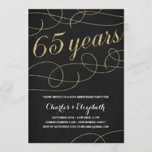 Elegant Flourish   Faux Gold Foil 65e Jubileum Kaart