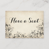 Elegant Flourish Flat Table Place Kaarten Visitekaartje (Achterkant)