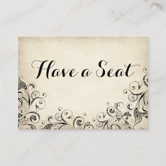 Elegant Flourish Flat Table Place Kaarten Visitekaartje (Achterkant)