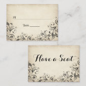Elegant Flourish Flat Table Place Kaarten Visitekaartje (Voorkant / Achterkant)