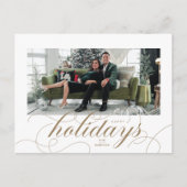 Elegant Flourish Formal Script Holiday Briefkaart (Voorkant)