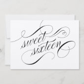 Elegant Flourish Formal Sweet 16 Uitnodigingen (Voorkant)