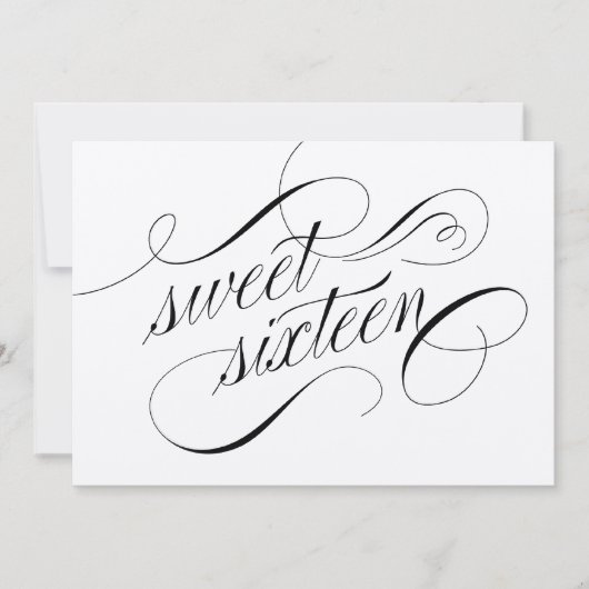 Elegant Flourish Formal Sweet 16 Uitnodigingen (Voorkant)
