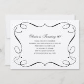 Elegant Flourish Formal Sweet 16 Uitnodigingen (Achterkant)