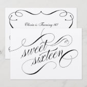 Elegant Flourish Formal Sweet 16 Uitnodigingen (Voorkant / Achterkant)