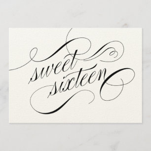 Elegant Flourish Formal Sweet 16 Uitnodigingen