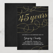 Elegant Flourish | Nepgoud Folie 45ste Verjaardag Kaart (Voorkant / Achterkant)