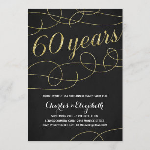 Elegant Flourish   Nepgoud Folie 60ste Verjaardag Kaart