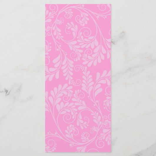 Elegant Flourish Pink Wedding Menus Menu (Achterkant)