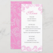Elegant Flourish Pink Wedding Menus Menu (Voorkant / Achterkant)