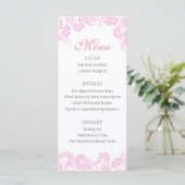 Elegant Flourish Pink Wedding Menus Menu (Staand voorkant)