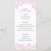 Elegant Flourish Pink Wedding Menus Menu (Voorkant)