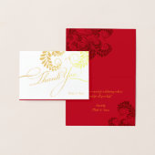 Elegant Flourish Red en Gold Foil Hartelijk dank Folie Kaarten (Display)