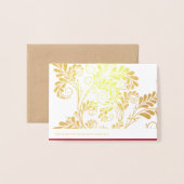 Elegant Flourish Red en Gold Foil Hartelijk dank Folie Kaarten (Met envelop)